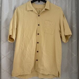 Tommy Bahama Yellow Silk Short Sleeve Shirt